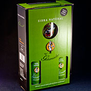 Caja 2 + vaso de Sidra natural en caja 2 botellas más vaso